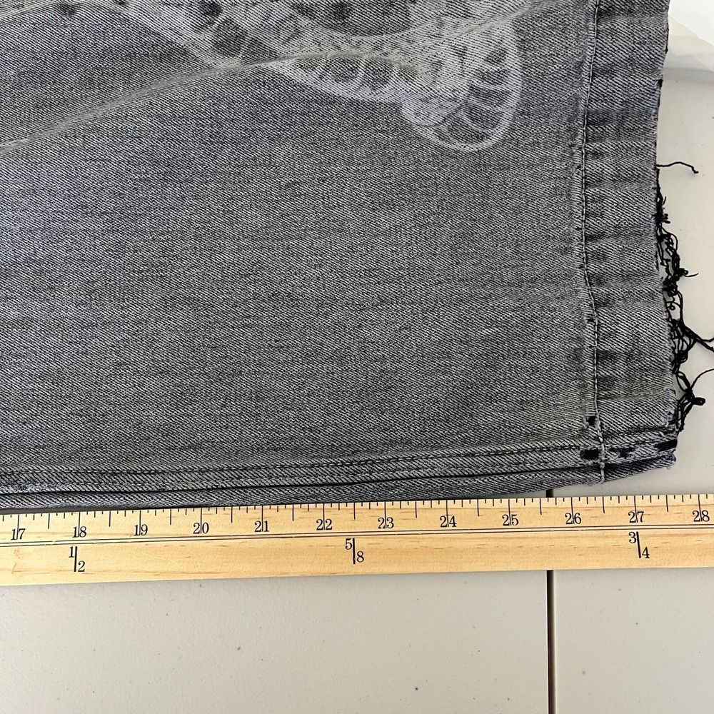 Hollister Super Baggy Snake Graphic Jeans Faded Gray Wide Leg Womens Size 28 - Picture 14 of 15